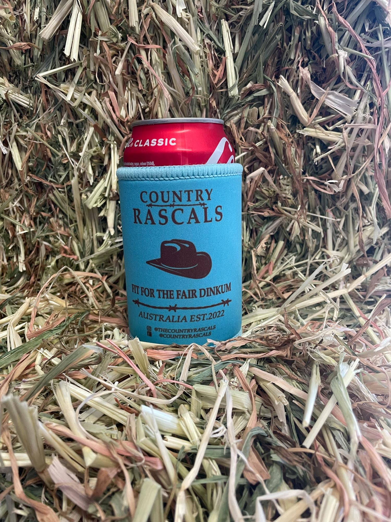 Country Stubby Cooler Country Rascals Blue/Brown