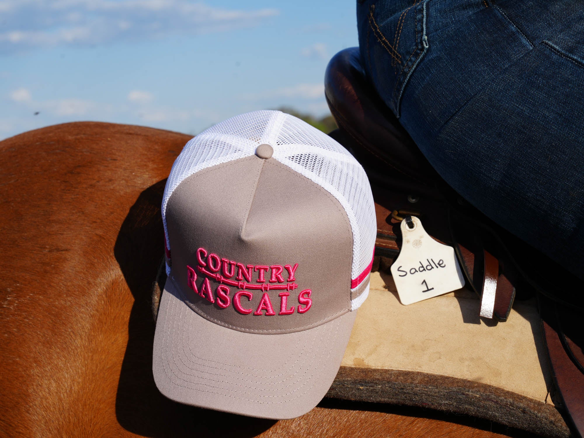 Trucker Cap | Branded Grey | Pink