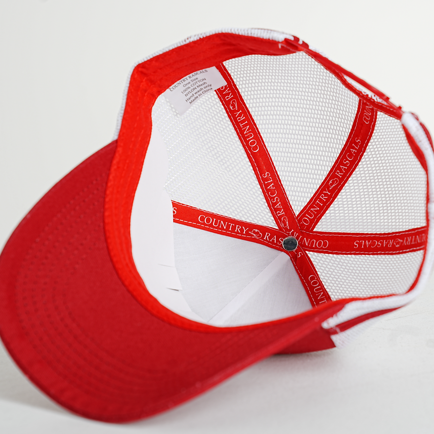 Trucker Cap | Branded Red | White