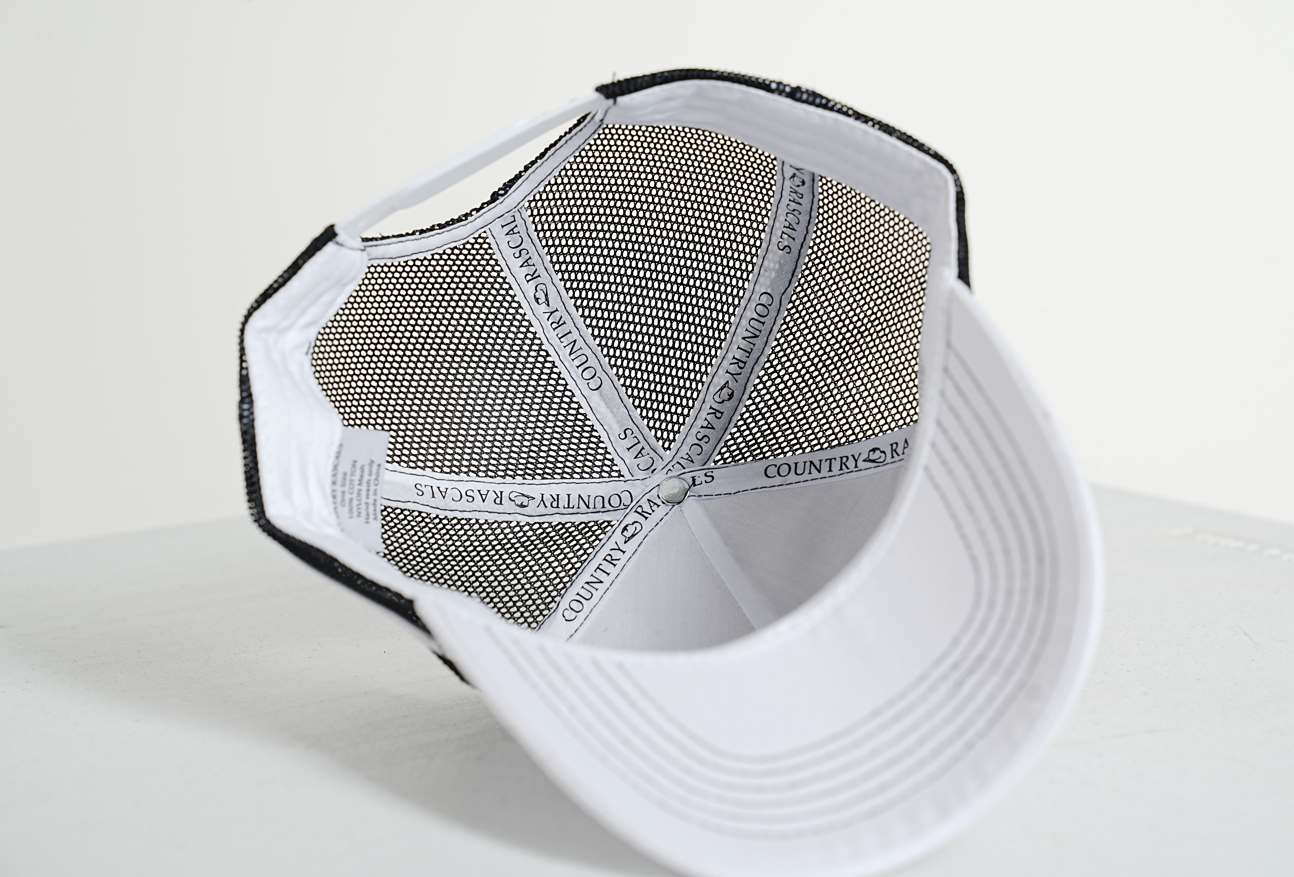 Trucker Cap | Branded White | Black